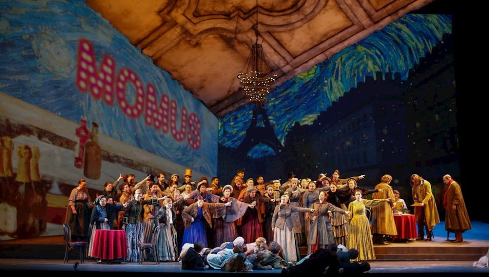 Imagen de la representación en el Maestranza de la ópera 'La Bohéme', de Giacomo Puccini 
