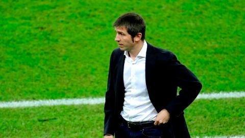 Albert Celades, en un partido del Valencia CF