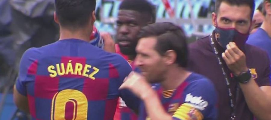 El gesto de Leo Messi con Eder Sarabia que muestra la ruptura de la plantilla y el cuerpo técnico de Setién El gesto de Leo Messi con Eder Sarabia que muestra la ruptura de la plantilla y el cuerpo técnico de Setién