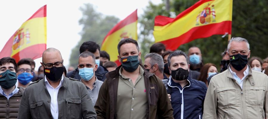 El líder de Vox, Santiago Abascal, en un acto del partido en Galicia El líder de Vox, Santiago Abascal, en un acto del partido en Galicia