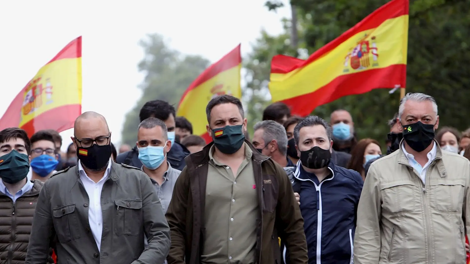 El líder de Vox, Santiago Abascal, en un acto del partido en Galicia