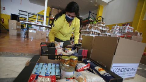 Banco de alimentos de Elche durante la crisis del coronavirus.