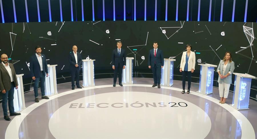 Debate electoral en Galicia: La izquierda se une y Feijóo defiende su gestión de la pandemia ante críticas del resto de partidos Debate electoral en Galicia: La izquierda se une y Feijóo defiende su gestión de la pandemia ante críticas del resto de partidos