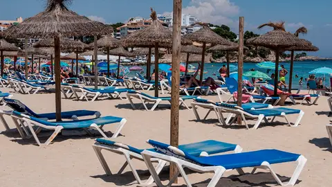 Imagen de una playa de Magaluf, Mallorca Imagen de una playa de Magaluf, Mallorca