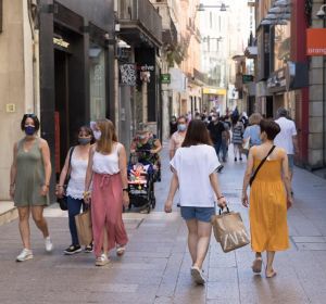 Ambiente de normalidad en el Carrer Major de Lleida, comarca del Segrià Ambiente de normalidad en el Carrer Major de Lleida, comarca del Segrià