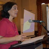 Pilar Zamora durante su intervención durante las jornadas del IMPEFE