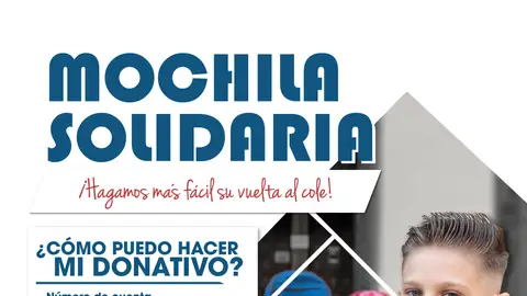 La campaña 'Mochila Solidaria' tiene previsto conseguir 600 mochilas escolares Campaña solidaria