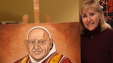 Pintura San Juan XXIII de Ines Serna Orts