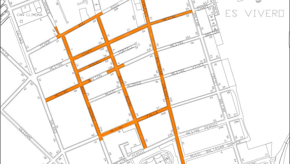 Plano de la renovación de ocho calles en El Vivero