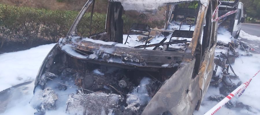 Así quedó la autocaravana de Juan Cassá Así quedó la autocaravana de Juan Cassá