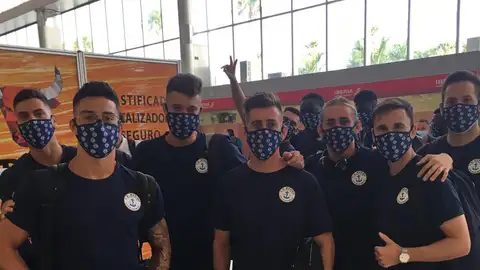 Los jugadores del CD Marino, en su viaje a Madrid Los jugadores del CD Marino, en su viaje a Madrid