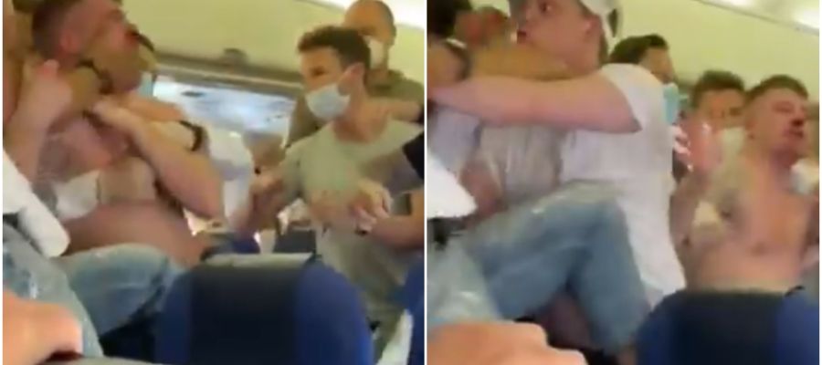 Brutal pelea dentro de un avión en pleno vuelo de Amsterdam a Ibiza por el uso de la mascarilla Brutal pelea dentro de un avión en pleno vuelo de Amsterdam a Ibiza por el uso de la mascarilla