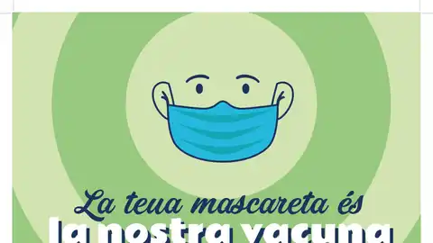 Los carteles se están distribuyendo por distintos establecimientos de la ciudad. campaña preventiva mascarilla