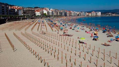 Vista de la playa de Silgar en Sanxenxo, Galicia