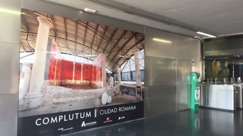 Imagen de Complutum en la estaci&oacute;n de tren de La Garena 