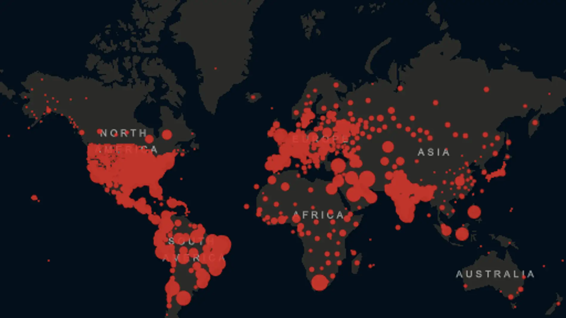 Mapa mundial de contagios COVID19