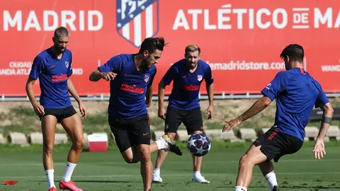 El Atlético, en un entrenamiento El Atlético, en un entrenamiento