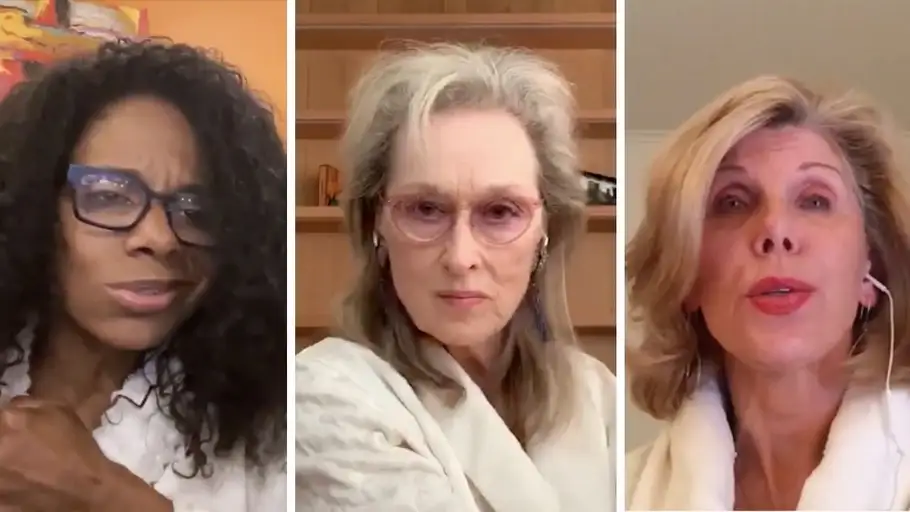 Audra McDonald, Meryl Streep y Christine Baranski, durante el homenaje virtual a Stephen Sondheim, en primavera de 2020 Audra McDonald, Meryl Streep y Christine Baranski, durante el homenaje virtual a Stephen Sondheim, en primavera de 2020