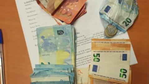 Dinero en efectivo incautado