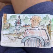 Uno de los dibujos de los miembros de La Máquina Creativa