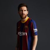 Lionel Messi, con la nueva camiseta del Barcelona