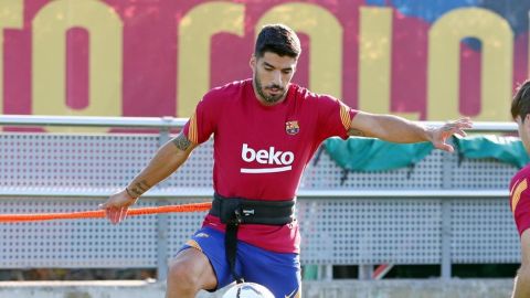 Luis Su&aacute;rez, con el Bar&ccedil;a
