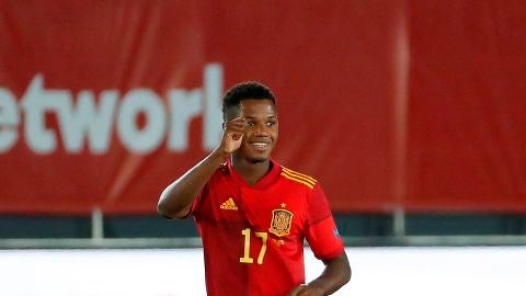 Ansu Fati, el goleador m&aacute;s joven de la historia de Espa&ntilde;a