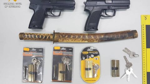 Armas incautadas por la Guardia Civil
