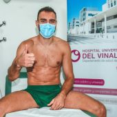 Gonzalo Verdú, en las pruebas médicas con el Hospital Universitario del Vinalopó.