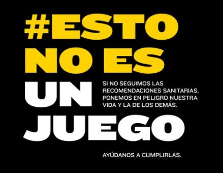 Sanidad presenta ‘Esto No Es Un Juego’, para reforzar el cumplimiento de medidas frente al Covid-19 Sanidad presenta ‘Esto No Es Un Juego’, para reforzar el cumplimiento de medidas frente al Covid-19