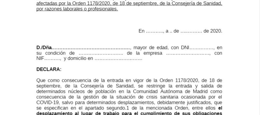 Justificante de movilidad covid por motivos laborales Justificante de movilidad covid por motivos laborales