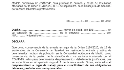 Justificante de movilidad covid por motivos laborales Justificante de movilidad covid por motivos laborales