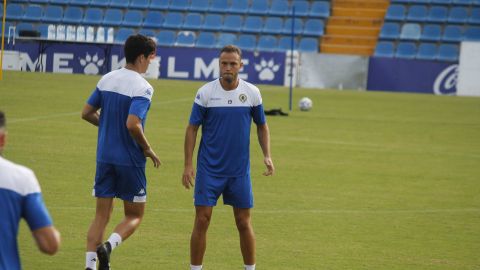 Pablo &Iacute;&ntilde;iguez, en un entrenamiento.