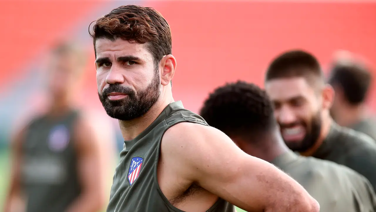 Diego Costa, en un entrenamiento con el Atlético de Madrid Diego Costa, en un entrenamiento con el Atlético de Madrid