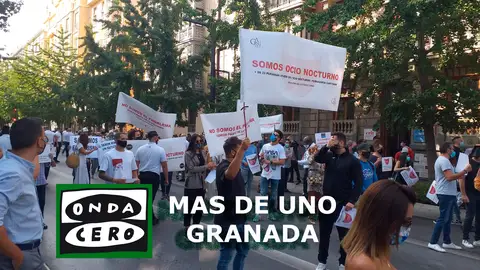 Manifestación del ocio nocturno Mas de Uno Granada 22/09/2020