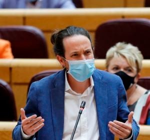 El vicepresidente segundo del Gobierno, Pablo Iglesias, interviene en la sesión de control al Gobierno El vicepresidente segundo del Gobierno, Pablo Iglesias, interviene en la sesión de control al Gobierno