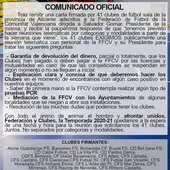 Comunicado Fútbol Sala Comunicado Fútbol Sala