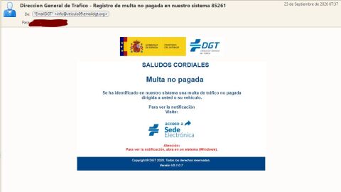 La DGT alerta de una nueva estafa por correo electr&oacute;nico
