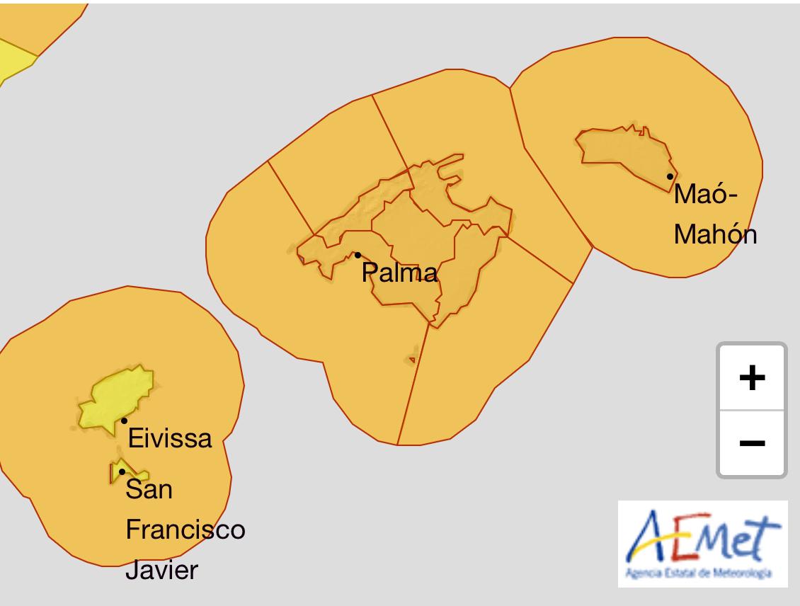 Baleares estará este viernes en riesgo por fuertes vientos y olas Baleares estará este viernes en riesgo por fuertes vientos y olas
