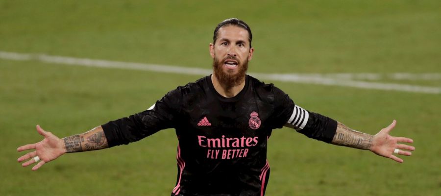 Sergio Ramos celebra su gol ante el Betis Sergio Ramos celebra su gol ante el Betis