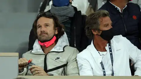 Carlos Moyá, durante el partido de Rafa Nadal en Roland Garros. Carlos Moyá, durante el partido de Rafa Nadal en Roland Garros.