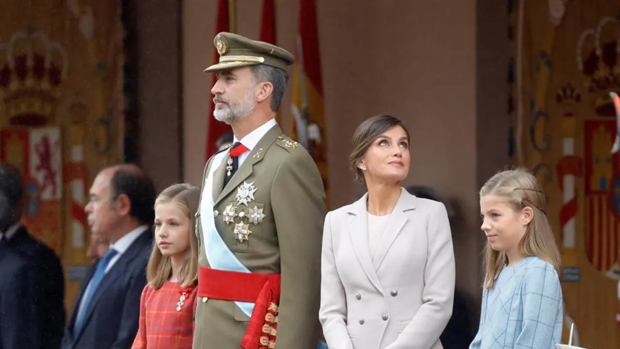 Los reyes durante el desfile del 12 de octubre, este año cancelado por el coronavirus