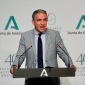 El consejero de la Presidencia de la Junta de Andalucía y portavoz del Gobierno, Elías Bendodo