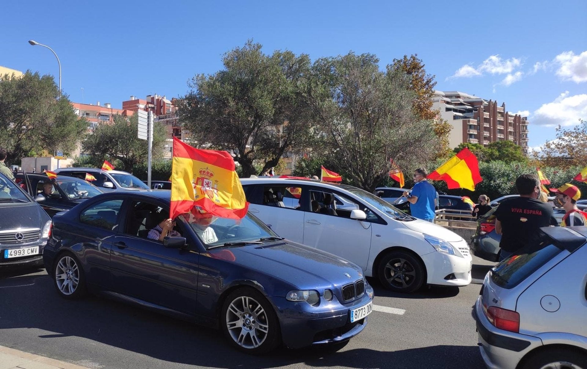 Más de 400 vehículos participan en una marcha motorizada en Palma a favor de la unidad de España Más de 400 vehículos participan en una marcha motorizada en Palma a favor de la unidad de España