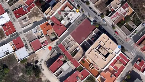 Plano aéreo de la zona afectada Plano aéreo de la zona afectada