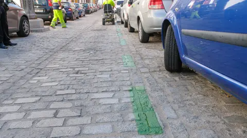El pintado de la zona verde en La Viña