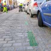 El pintado de la zona verde en La Viña