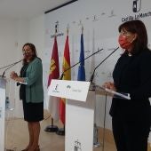 Blanca Fernandez y Rosa Ana Rodríguez durante la rueda de prensa en Ciudad Real