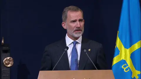 El rey Felipe VI, durante los Premios Princesa de Asturias 2020 El rey Felipe VI, durante los Premios Princesa de Asturias 2020