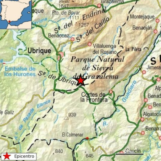 Registrado un terremoto de magnitud 4,1 esta madrugada en Ubrique Registrado un terremoto de magnitud 4,1 esta madrugada en Ubrique